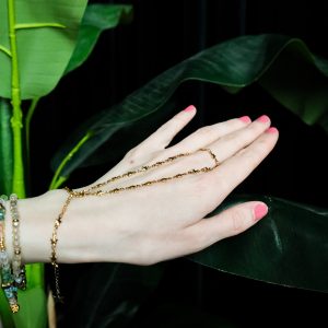 Handketting RVS gold plated