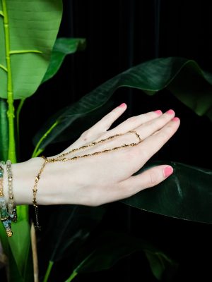 Handketting RVS gold plated