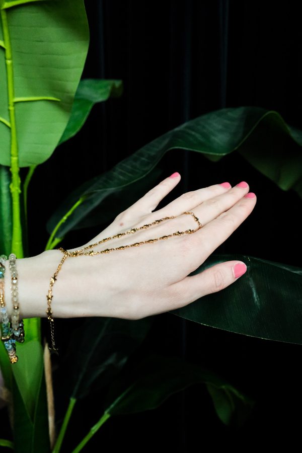 Handketting RVS gold plated