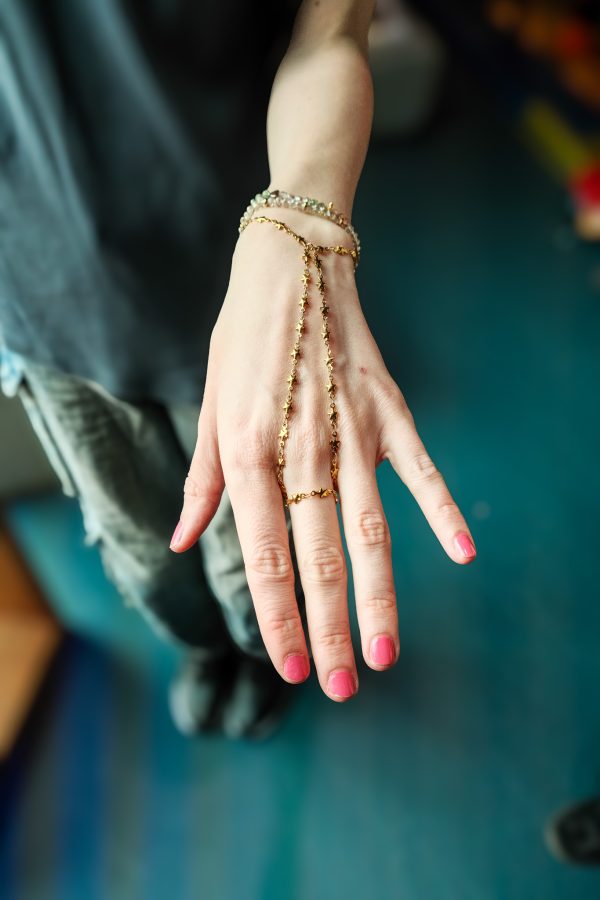 Handketting RVS gold plated