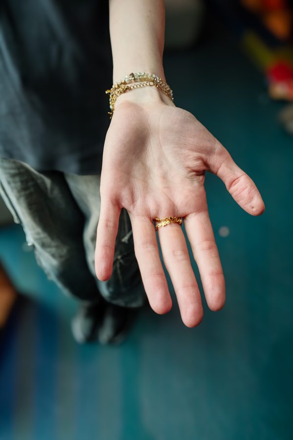 Handketting RVS gold plated